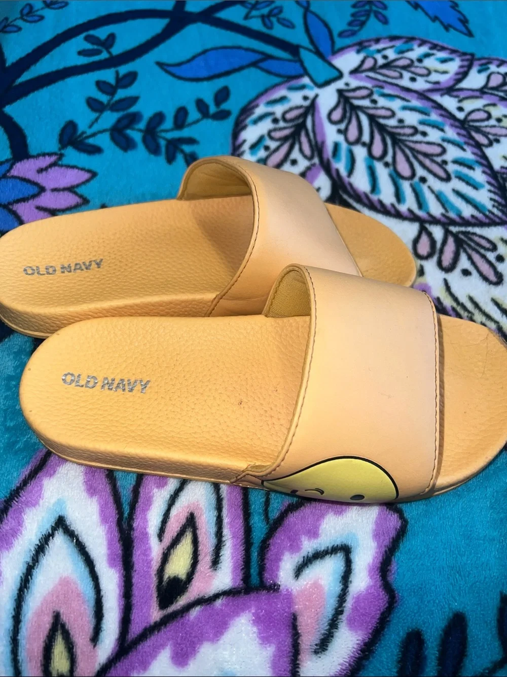 Old Navy girls - Winking Smiley Slide Sandals - size 1-2